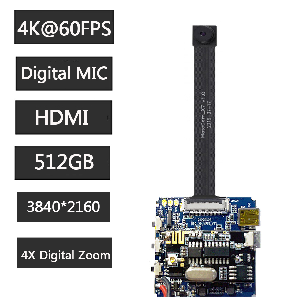4K Unltra HD 60FPS Matecam X9 带 IMX258 镜头，迷你间谍摄像机 WiFi 隐藏式保姆摄像机小型室内家庭安全秘密摄像机微型监控微型录像机