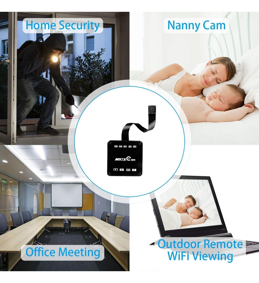 4K Real Ultra HD WiFi Versteckte Spionagekamera Mini-Kamera Drahtlose Bewegungserkennung Nanny Cam Sicherheitssystem Video-Fernansicht-Kamera-Monitor Baby-Büro-Spionage-Cam-App Camcorder Kind mit 4000-mAh-Akku (2)