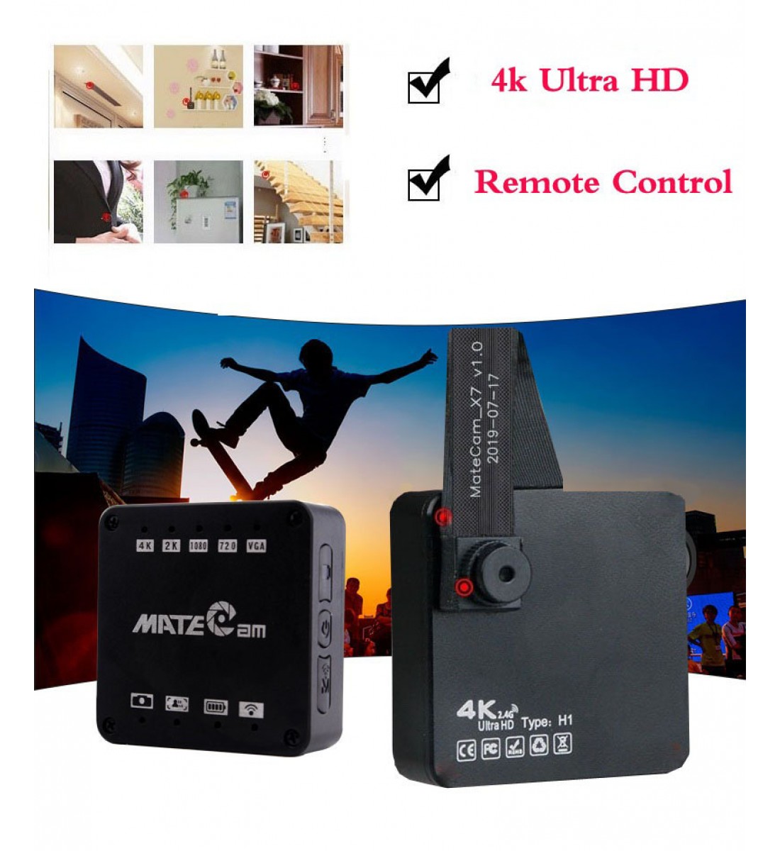 4K Unltra HD Spy Camera Wireless Hidden Camera with Magnet (3)