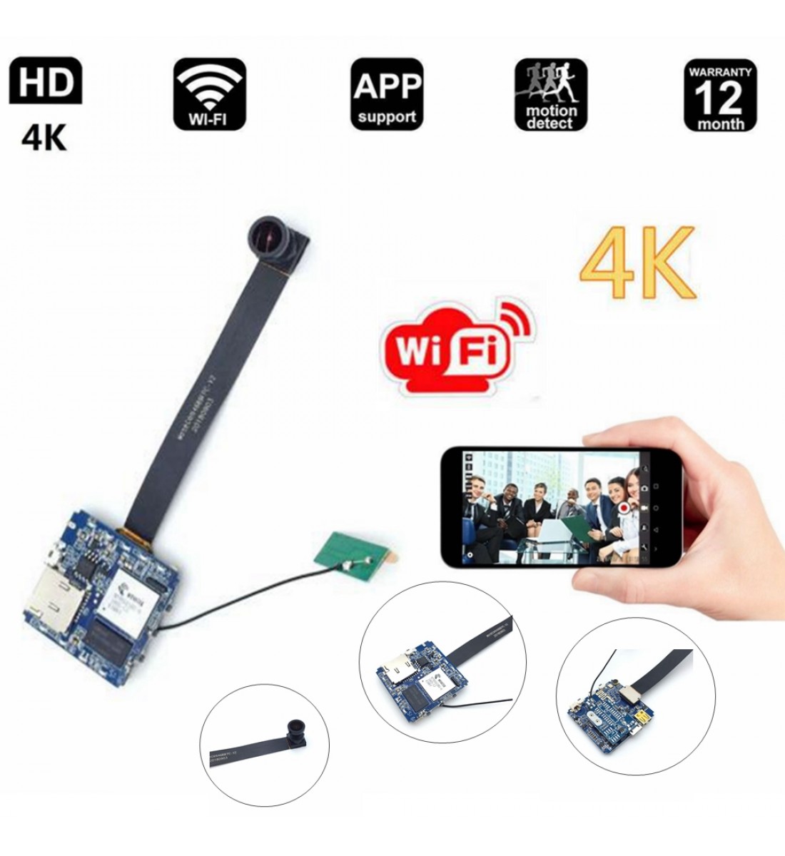 4K WIFI Camera, Full HD 1080p 120degree hidden camera (1)