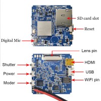 4K Wifi カメラ FHD 60FPS X9 PCB 90° 20CM 同軸線 IMX317 16MP モーション検出デジタルズームモジュール小型 DIY ナニーカムレコーダー